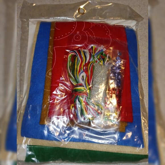 Bucilla Felt Christmas Stocking Kit Gingerbread Santa 16" Sequins Baker NEW 2013 - Picture 2 of 3